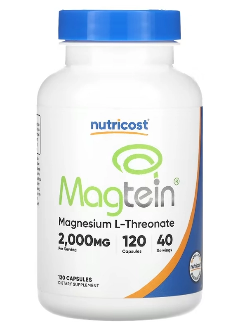 Magtein, L-treonato de Magnésio, 120 Cápsulas, Nutricost