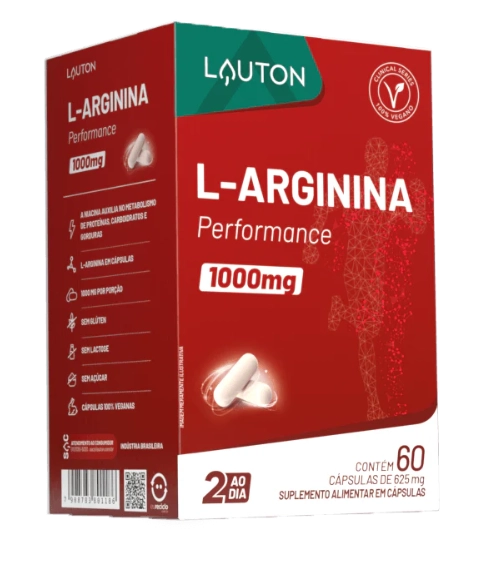 L-Arginina Plus 1000mg, 60 Cápsulas, Lauton Nutrition