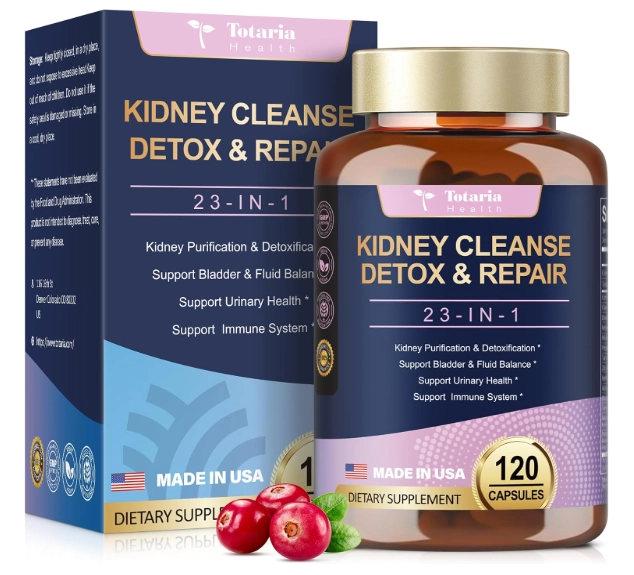 Kidney Cleanse Detox Repair, Desintoxicação de Rins e Fígado, 120 Capsulas, Totaria Health