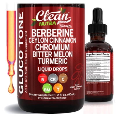 Equilíbrio da Glicemia com Berberina, Canela do Ceilão, Gymnema, cromo, Cúrcuma e ginseng, 59 ml, Clean Nutra