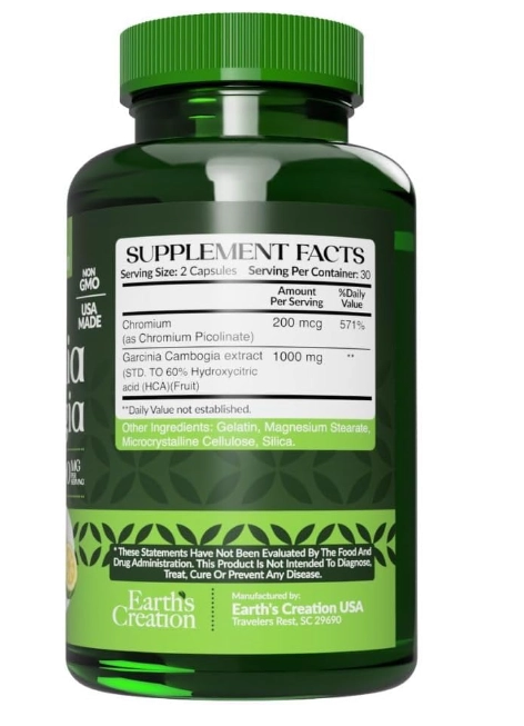 Garcínia Cambogia, 1000mg, 60 Cápsulas, Earths Creation