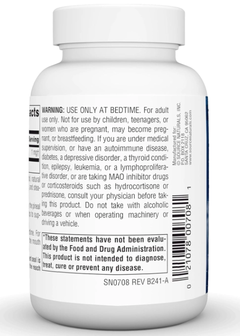 Melatonina 1mg, 300 Pastilhas Sabor Laranja, Source Naturals