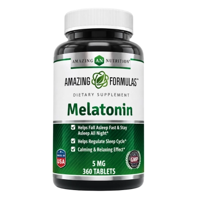 Melatonina, 5mg, Sono e Relaxamento, 360 Comprimidos, Amazing Formulas