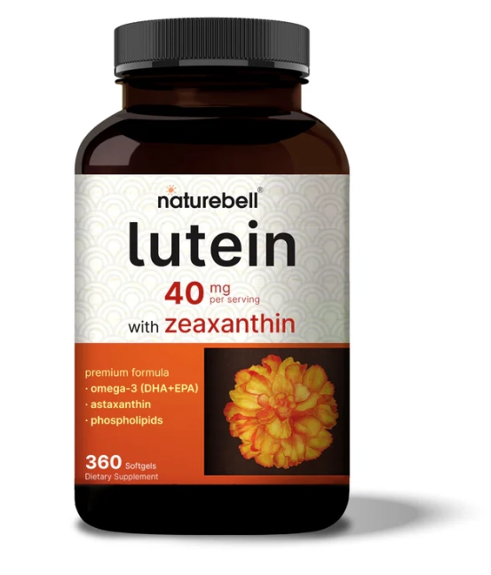 Luteína 40mg, Zeaxanthin 1,600mcg, 360 Softgels, Naturebell