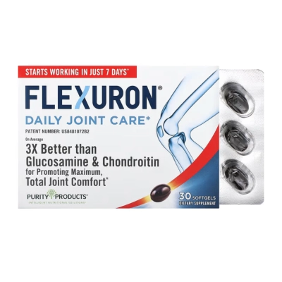 Glucosamine &amp; Chondroitin, Total Joint Comfort, 30 Softgels, FLEXURON