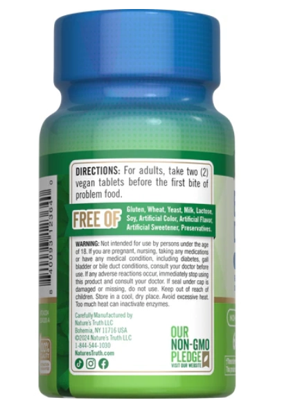 Bean Enzyme Digest, Complexo de digestão enzimática de feijão, 60 comprimidos, Nature's Truth
