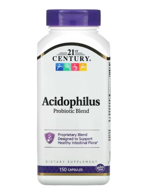 Mistura Probiótica Acidophilus, 150 Cápsulas, 21st Century