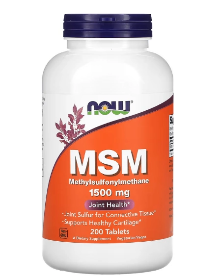 MSM, 1500mg, 200 comprimidos, Now