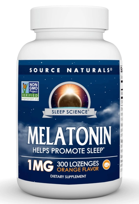 Melatonina 1mg, 300 Pastilhas Sabor Laranja, Source Naturals