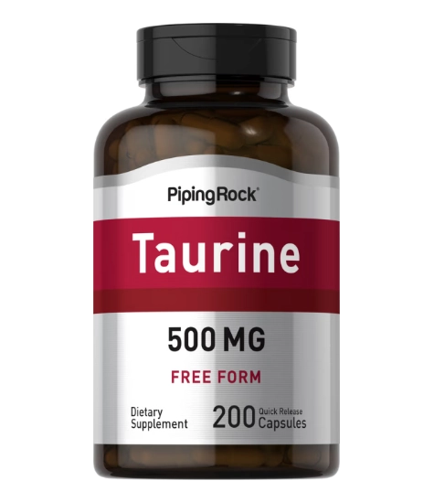 Taurina, 500mg, 200 cápsulas, PipingRock