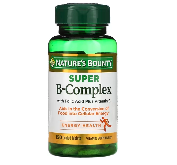 Super Complexo B com Ácido Fólico e Vitamina C, 150 Comprimidos, Nature's Bounty