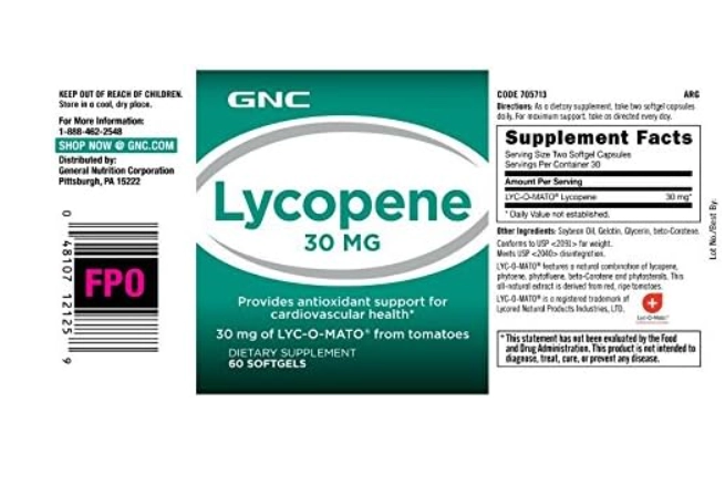 Licopeno 30mg, 60 Cápsulas, GNC