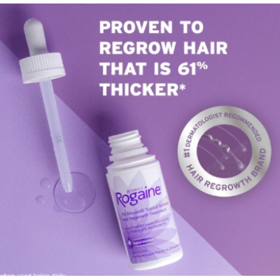 Rogaine para crescimento capilar feminino, Minoxidil 2%, Kit Para 3 Meses, 60ml Cada