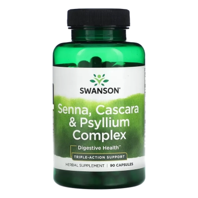 Complexo de Senna, Cáscara e Psyllium, 90 Cápsulas, Swanson