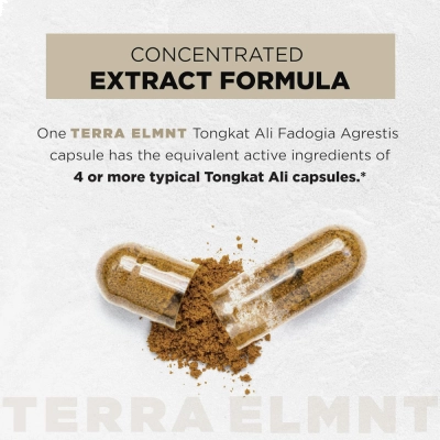 Tongkat Ali, 1000mg, Energia, Vitalidade e Desempenho Masculino, 60 Cápsulas, Terra ELMNT
