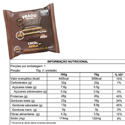 Cookie Proteico, Sabores, 3 unidades, Prado Protein