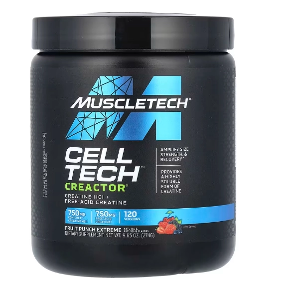 Creatina Cell-Tech Creactor, Sabor Ponche de Frutas, 274g, MuscleTech