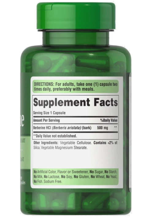 Berberina 500mg, 60 Cápsulas, Puritan's Pride