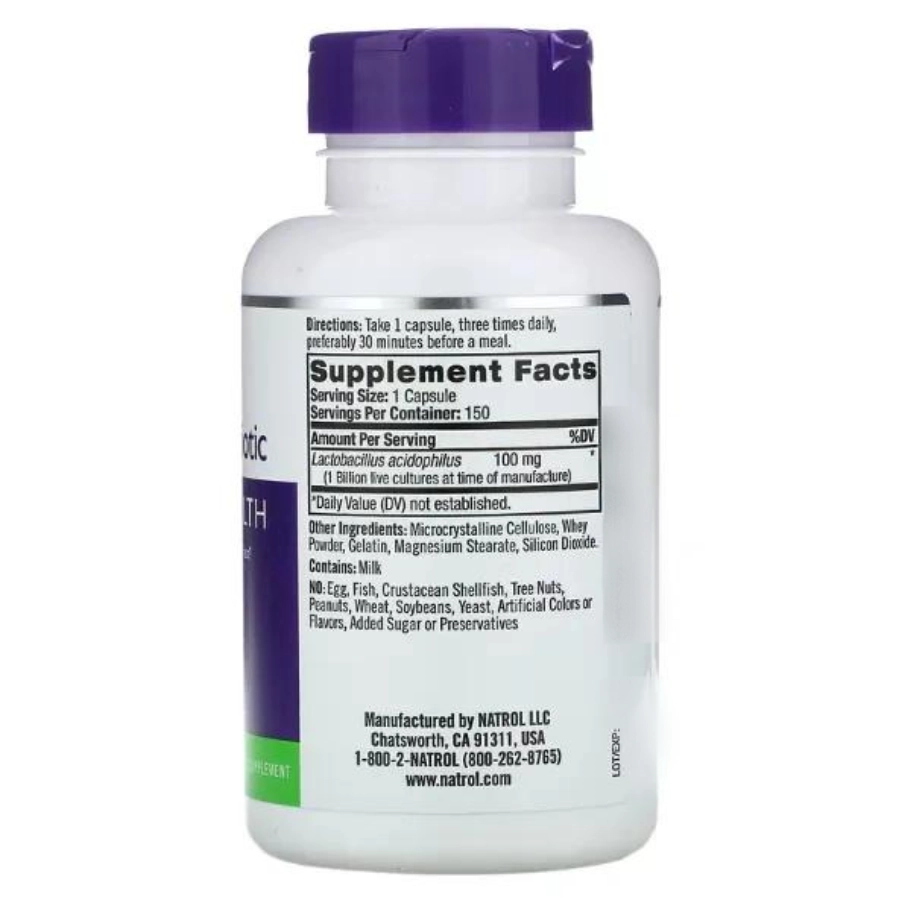 Probiótico Acidófilos 1 Bilhão, 150 Cápsulas, Natrol