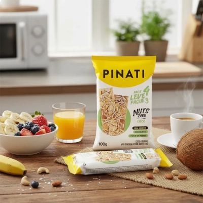Pack Barra De Nuts Vegana Coco Zero Pacote 100G - Pinati 