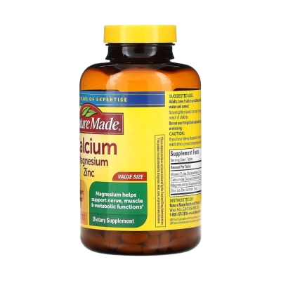 Cálcio, Magnésio, Zinco e Vitamina D3, 300 Comprimidos, Nature Made