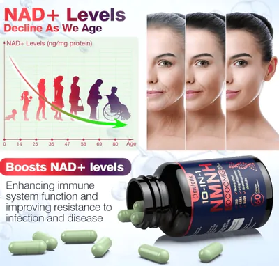 NMNH 1000mg, Mononucleotídeo de Dihidronicotinamida, 60 Cápsulas, molorik