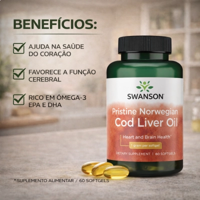 Cod Liver Oil, 60 Softgel, Swanson