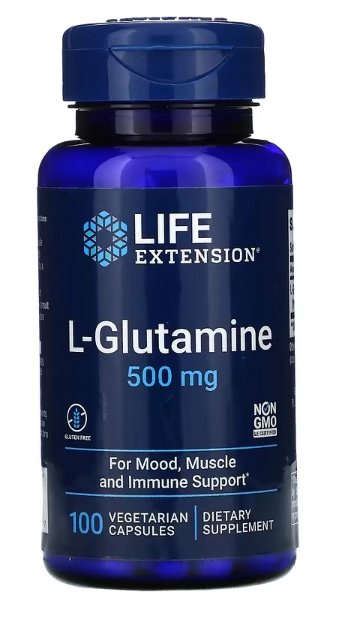 L-Glutamina, 500 mg, 100 Cápsulas, Life Extension