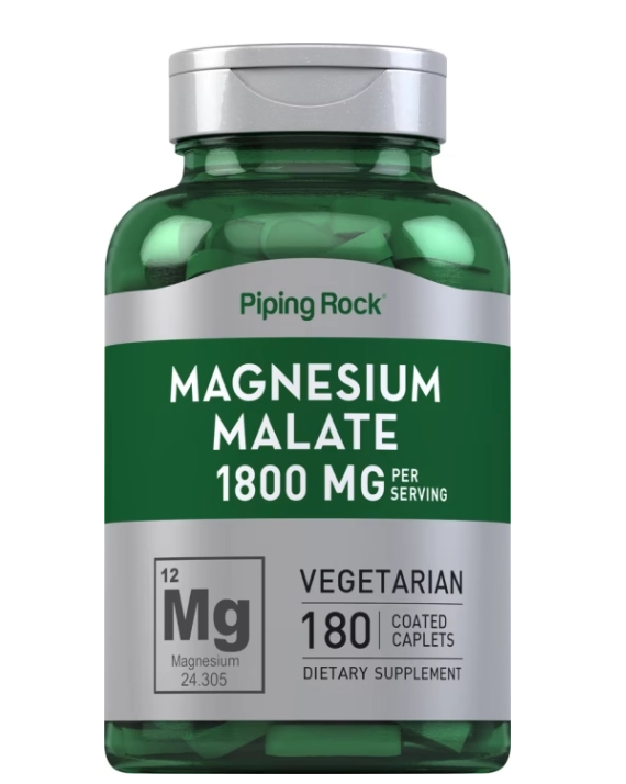 Malato de Magnésio 1800mg, 180 Comprimidos, PipingRock