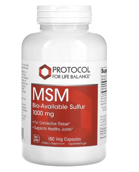 MSM, 1000mg, 180 cápsulas, Protocol for Life Balance