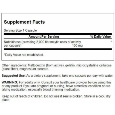 Nattokinase 2.000 FU, 100mg, 30 Cápsulas, Swanson