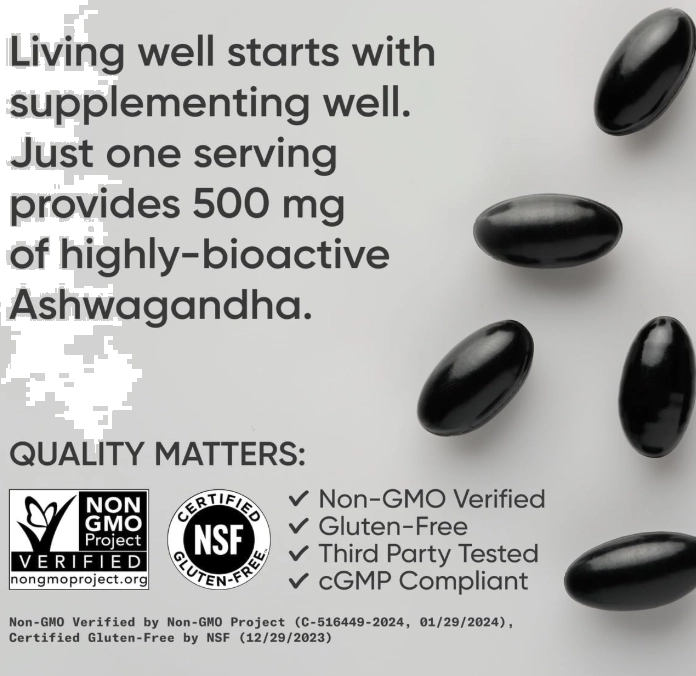 Ashwagandha 500mg, com Óleo MCT de Coco, 60 Cápsulas, Sports Research