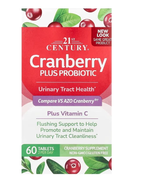 Probiótico Cranberry Plus, 60 Comprimidos, 21st Century