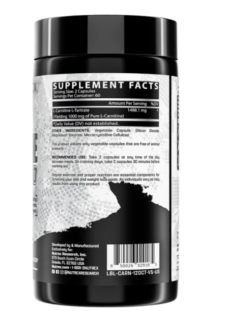 Carnitina 1000, 60 Cápsulas, Nutrex