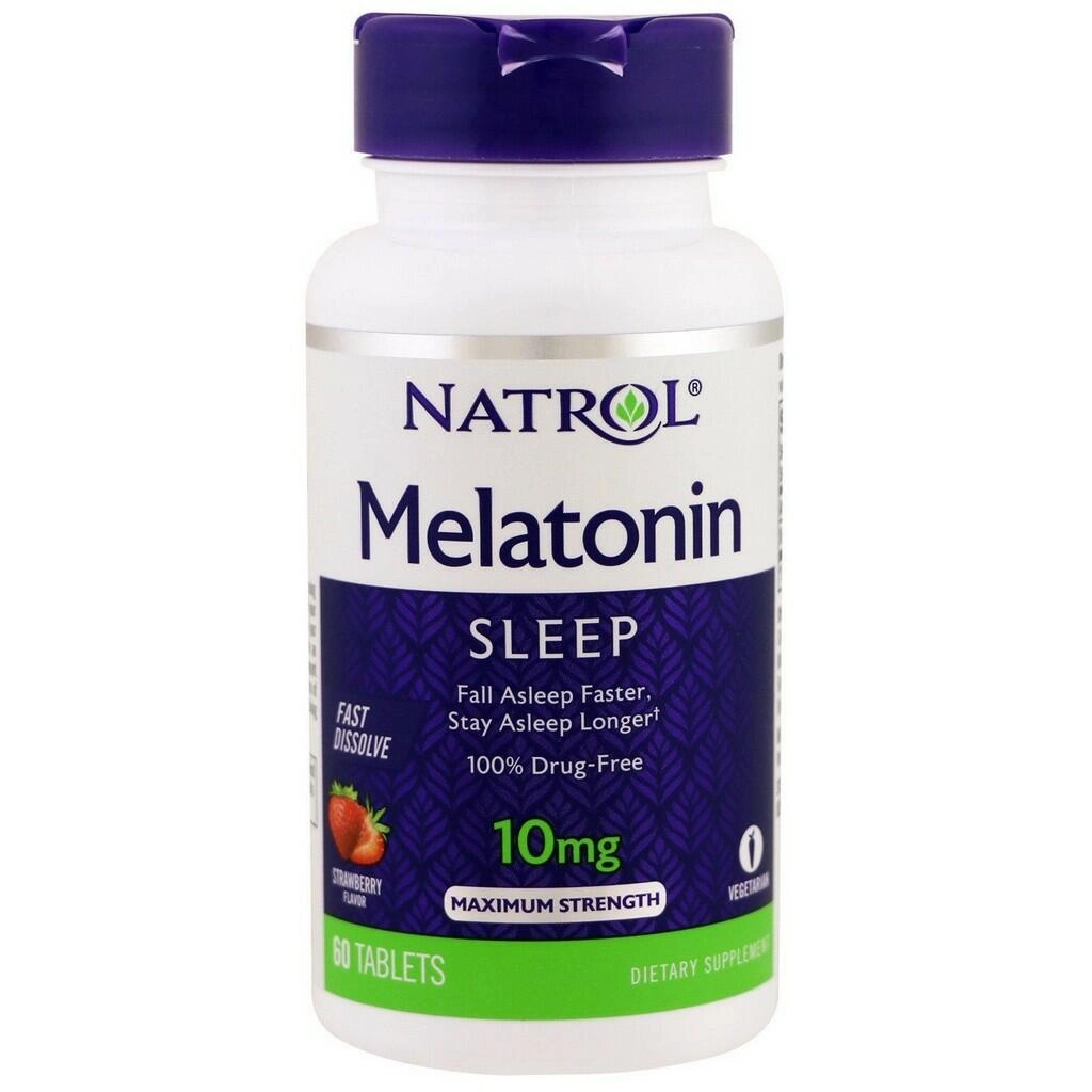 Melatonina, 10mg, Maximum Strengt Fast Dissolve, 60 comprimidos Sublingual, Natrol