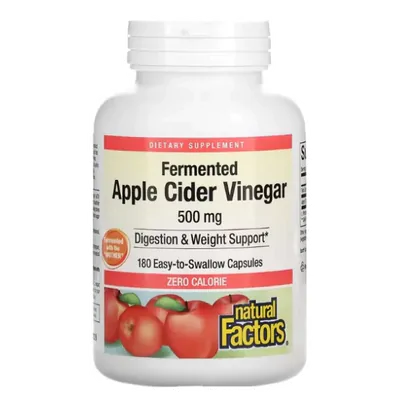 Apple Cider Vinegar (Vinagre de Maçã), 500mg, 180 Cápsulas, Natural Factors
