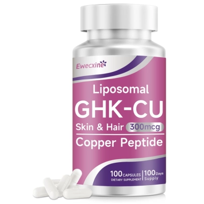 Peptídeo de Cobre GHK-Cu 300mcg, Skin & Hair, 100 Cápsulas, Ewecxine