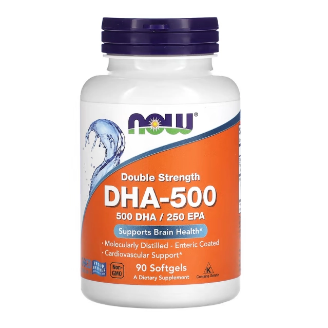 DHA, 500mg, Óleo de Peixe, 90 Cápsulas, Now