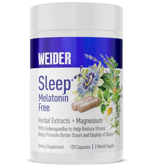 Sleep Melatonina Free, Com KSM-66, Ashwagandha, Magnésio, lavanda e Valeriana, 120 Cápsulas, Weider Prime