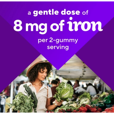 Ferro 8mg, 60 Gomas sabor Goiaba e Hibisco, Vitafusion