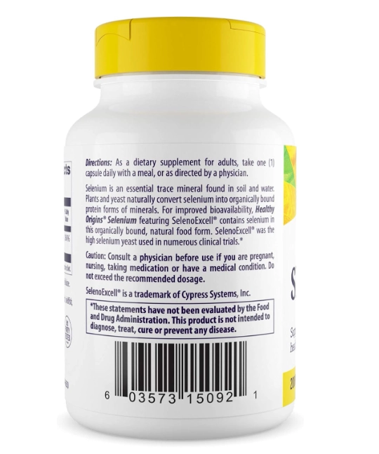 Selênio 200mcg, 180 Cápsulas, Healthy Origins