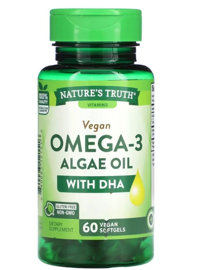 Ômega-3 Óleo de Algas, DHA 200mg, 60 Cápsulas, Nature's Truth