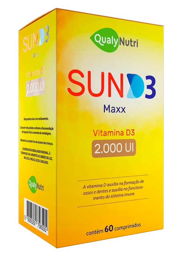 Sund D3 Maxx, Vitamina D3 2000UI, 60 Comprimidos, Qualynutri