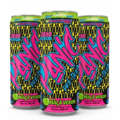 Pré Treino Panic Drink, Sabores 3 Unidades 355ml Cada, Adaptogen