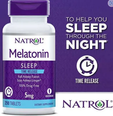 Melatonina 5mg, Time Release, 250 Comprimidos, Natrol