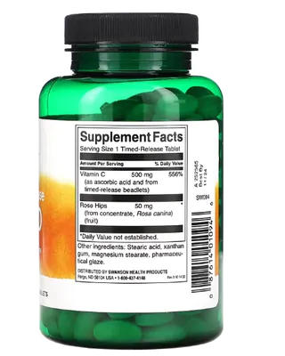 Vitamina C-500, 500mg, 250 comprimidos Timed Release, Swanson
