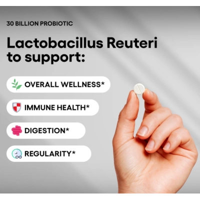 Lactobacillus Reuteri Probiótico, 30 bilhões de UFC, 240 Comprimidos, Natural Foundation Supplements