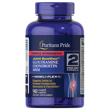 Glucosamina  Condroitina e MSM, Força Tripla, 90 comprimidos, Puritans Pride