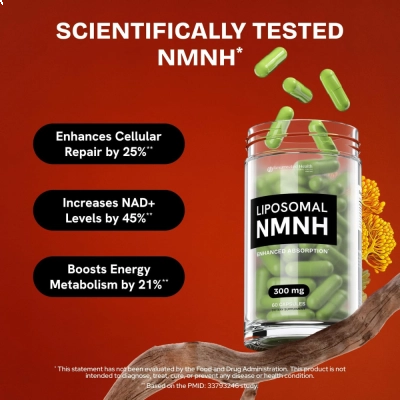 Liposomal NMNH, Máxima Biodisponibilidade, 300mg, 60 Cápsulas, Resurrected Health