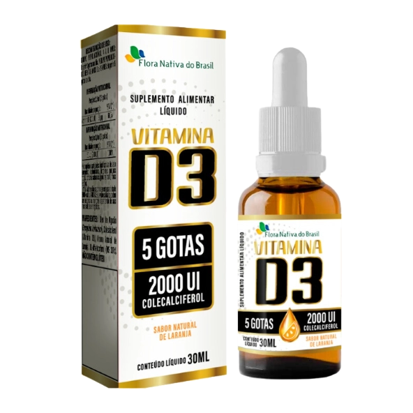 Vitamina D3 Líquida, 5 gotas 2000ui (400ui / gota), 30ml